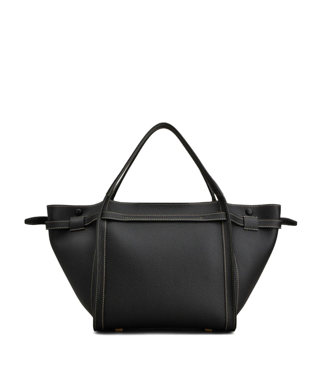 TOD'S Черная кожаная сумка тоут, фото 2