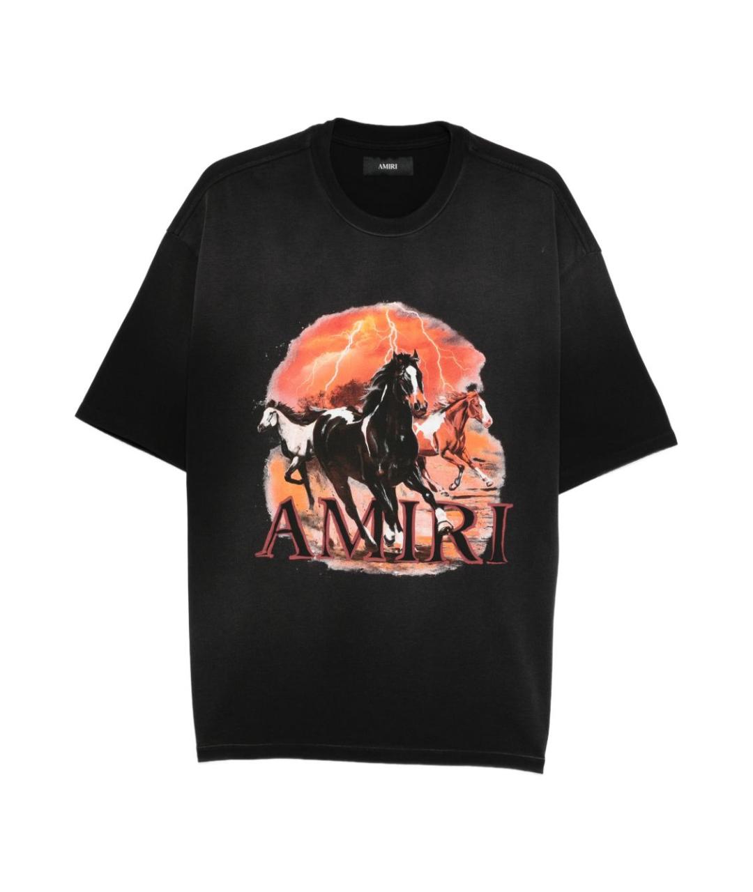 AMIRI Черная хлопковая футболка, фото 1