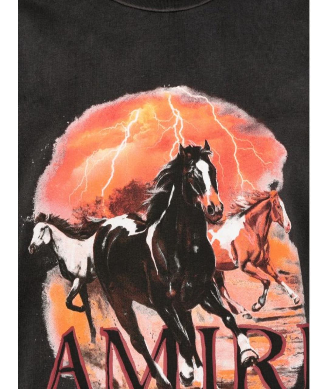 AMIRI Черная хлопковая футболка, фото 2