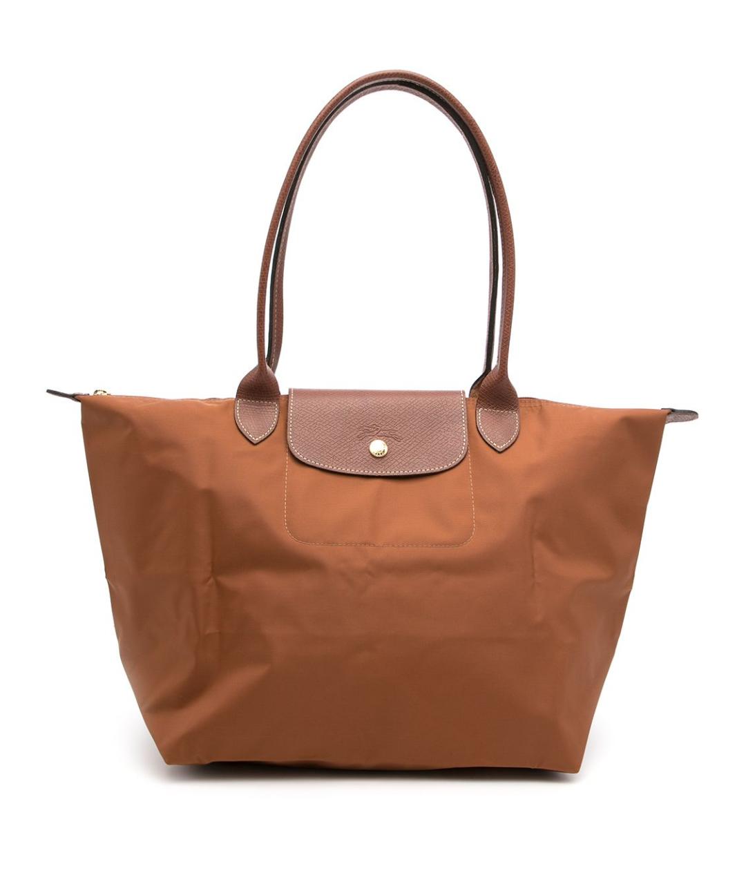 LONGCHAMP Коричневая тканевая сумка тоут, фото 1