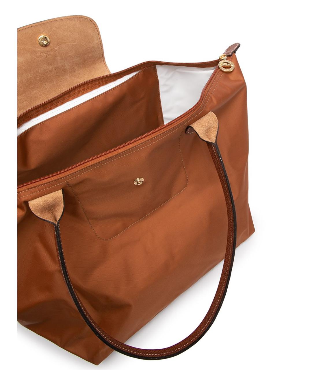 LONGCHAMP Коричневая тканевая сумка тоут, фото 4
