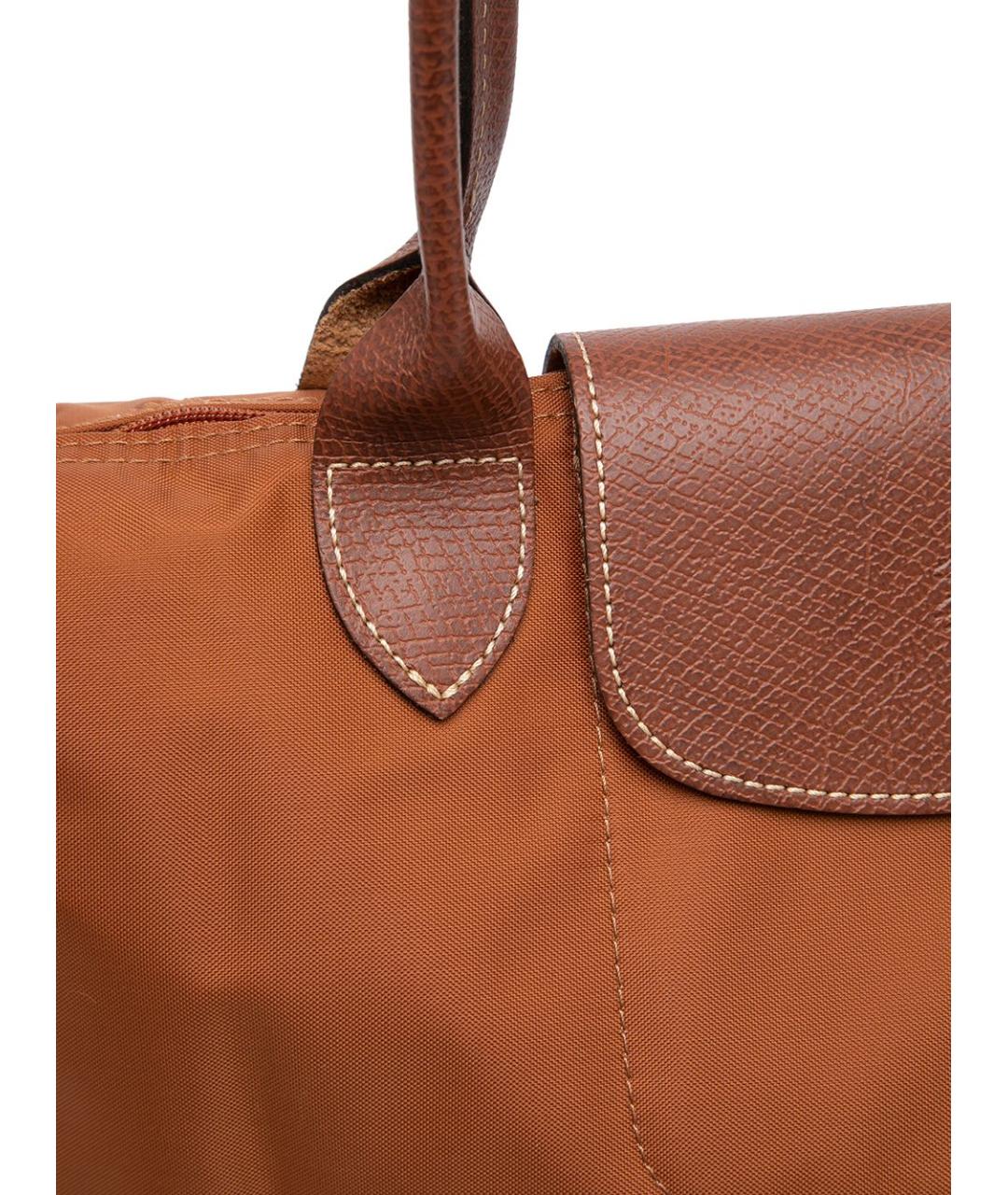 LONGCHAMP Коричневая тканевая сумка тоут, фото 3