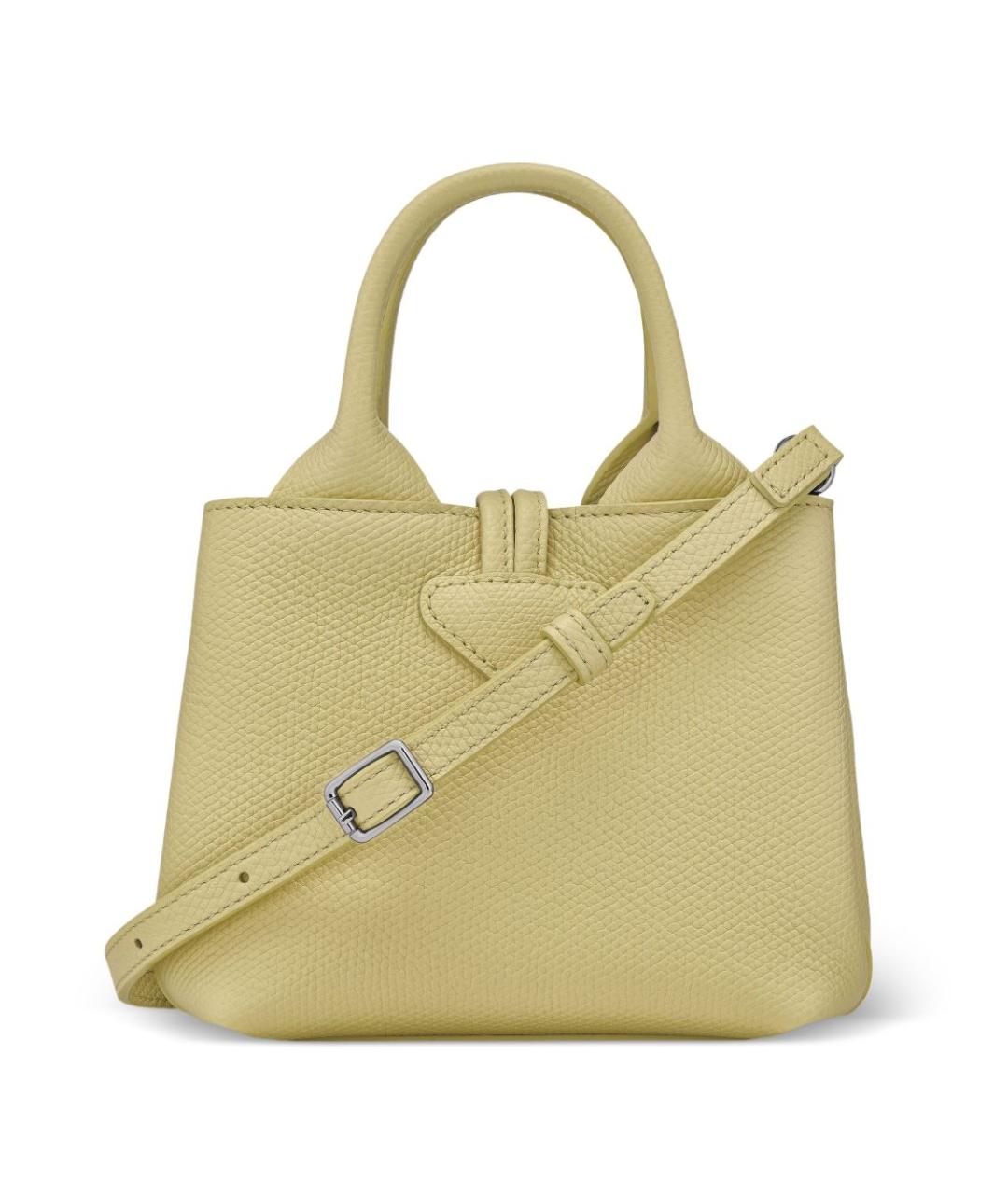 LONGCHAMP Желтая кожаная сумка тоут, фото 1