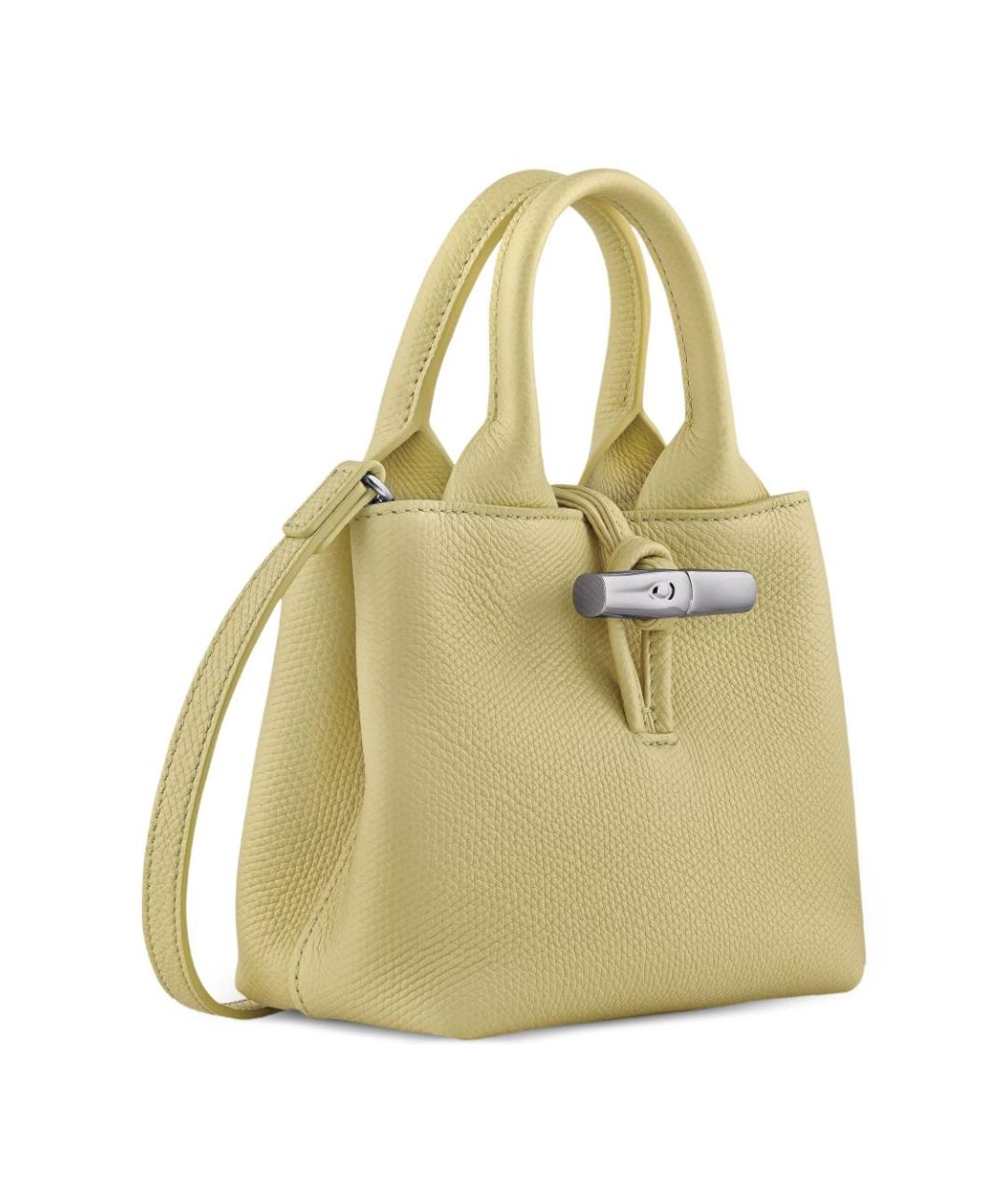 LONGCHAMP Желтая кожаная сумка тоут, фото 2