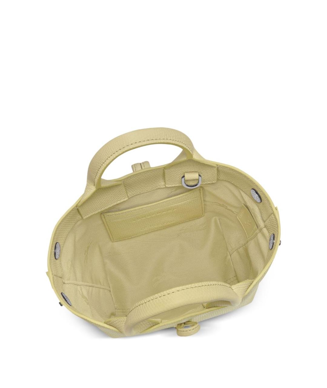 LONGCHAMP Желтая кожаная сумка тоут, фото 4