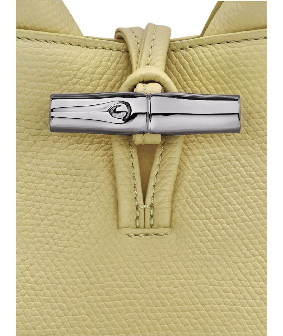 LONGCHAMP Желтая кожаная сумка тоут, фото 3