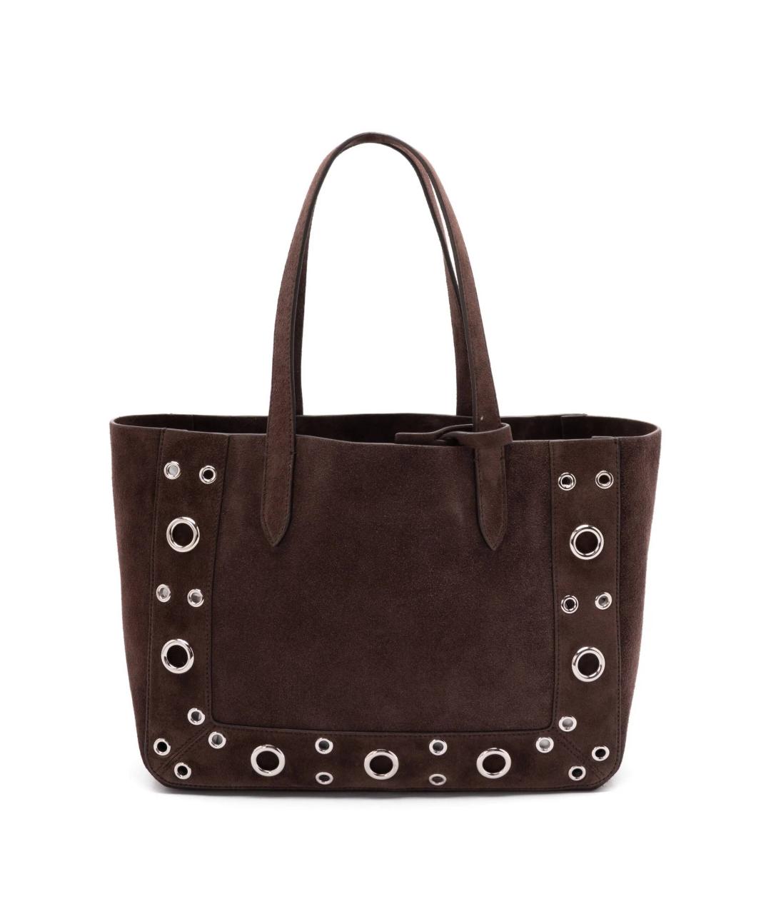 VALENTINO Коричневая замшевая сумка тоут, фото 3