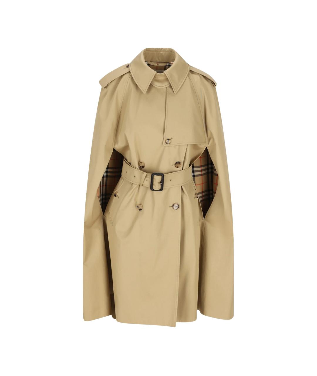 BURBERRY Бежевый хлопковый тренч/плащ, фото 1