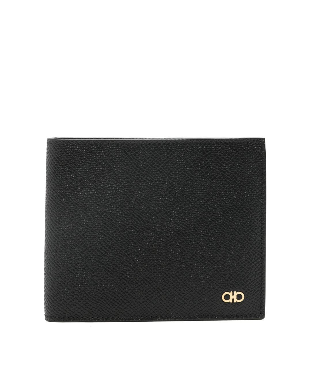 FERRAGAMO Черный кожаный кошелек, фото 1