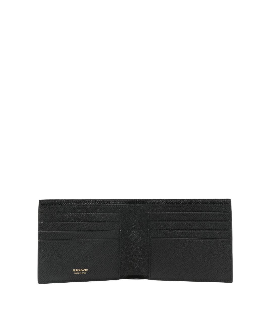 FERRAGAMO Черный кожаный кошелек, фото 2