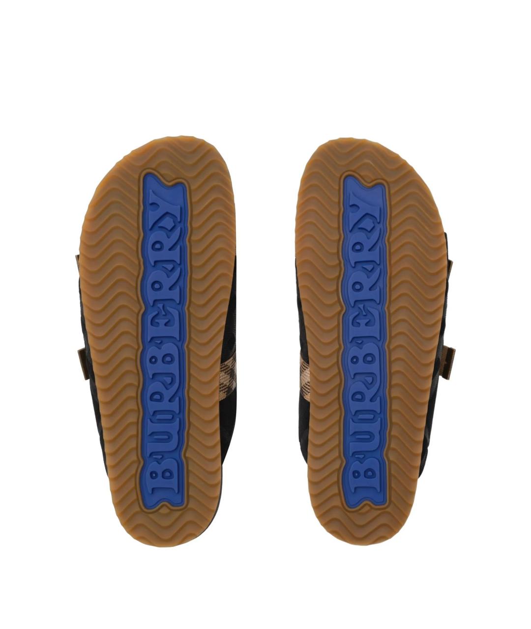 BURBERRY Черные кожаные сандалии, фото 5