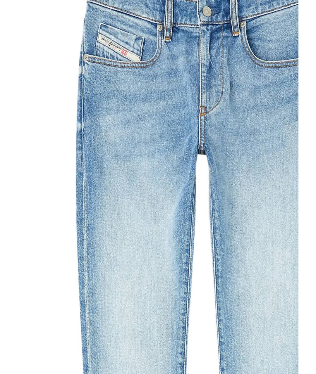 DIESEL Голубые хлопко-эластановые джинсы скинни, фото 2