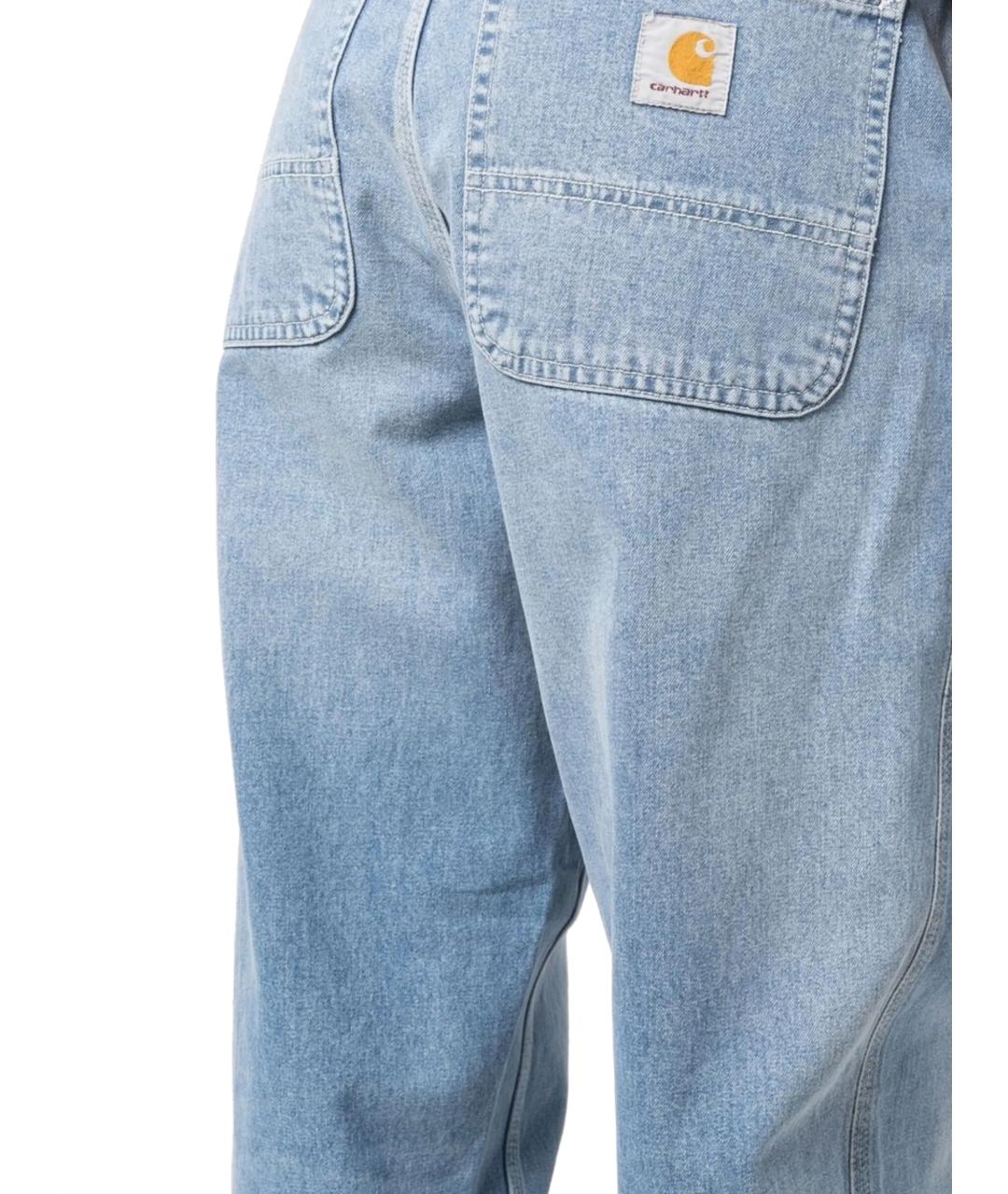CARHARTT WIP Голубые хлопковые прямые джинсы, фото 3