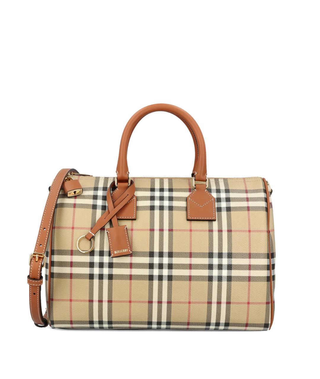 BURBERRY Бежевая хлопковая сумка тоут, фото 1