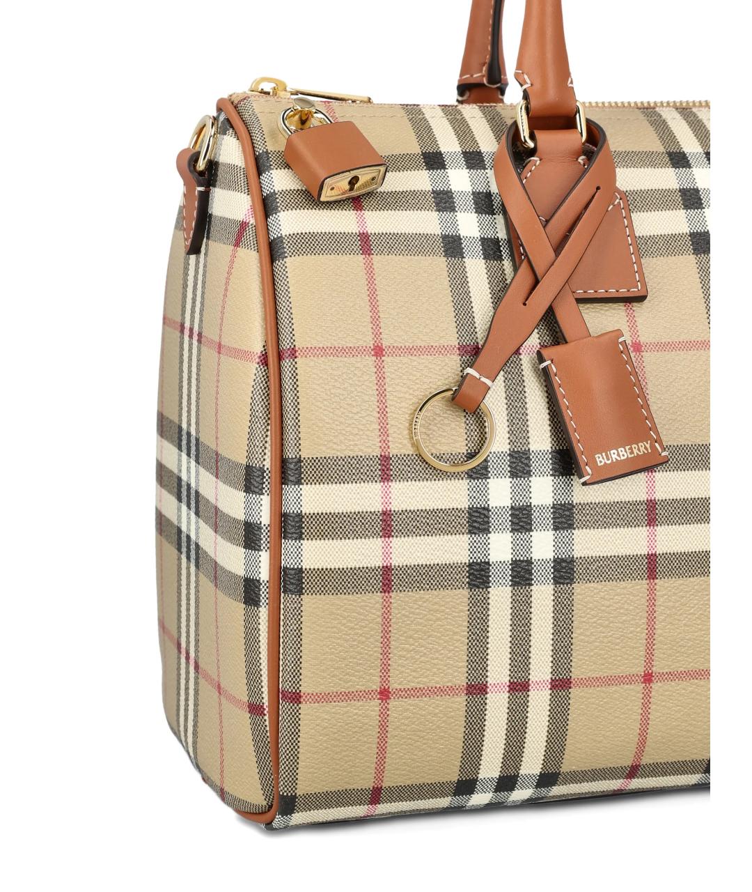 BURBERRY Бежевая хлопковая сумка тоут, фото 4