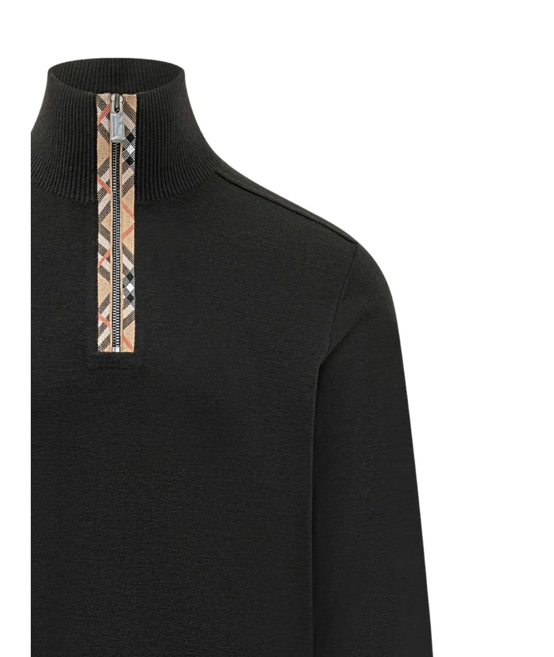 BURBERRY Черный шерстяной джемпер / свитер, фото 2