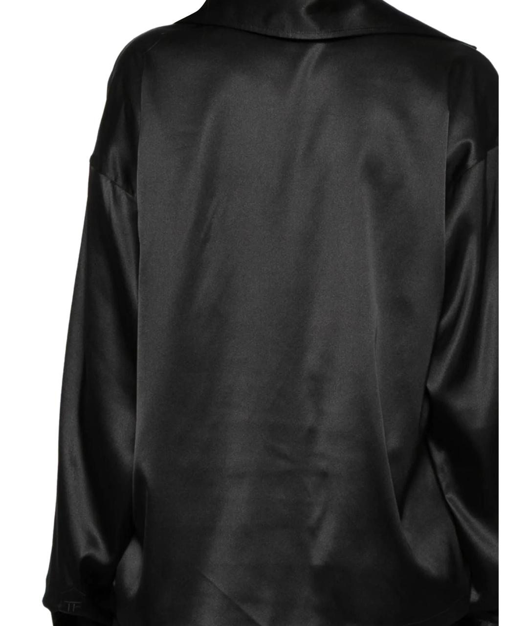 TOM FORD Черная шелковая блузы, фото 3