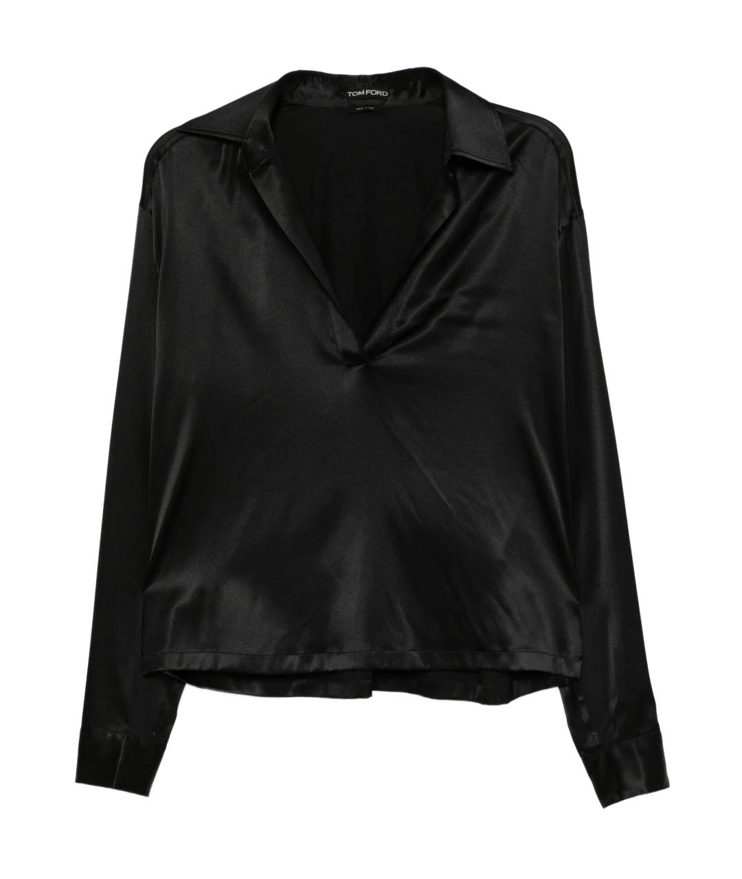 TOM FORD Черная шелковая блузы, фото 1