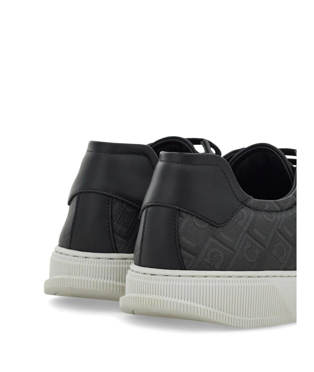 FERRAGAMO Черные кожаные низкие кроссовки / кеды, фото 3