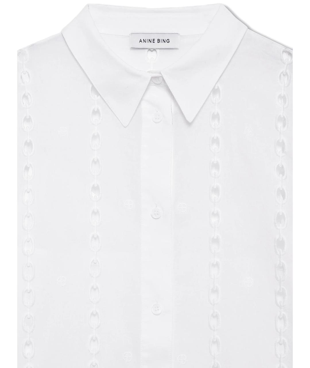 ANINE BING Белое хлопковое повседневное платье, фото 2