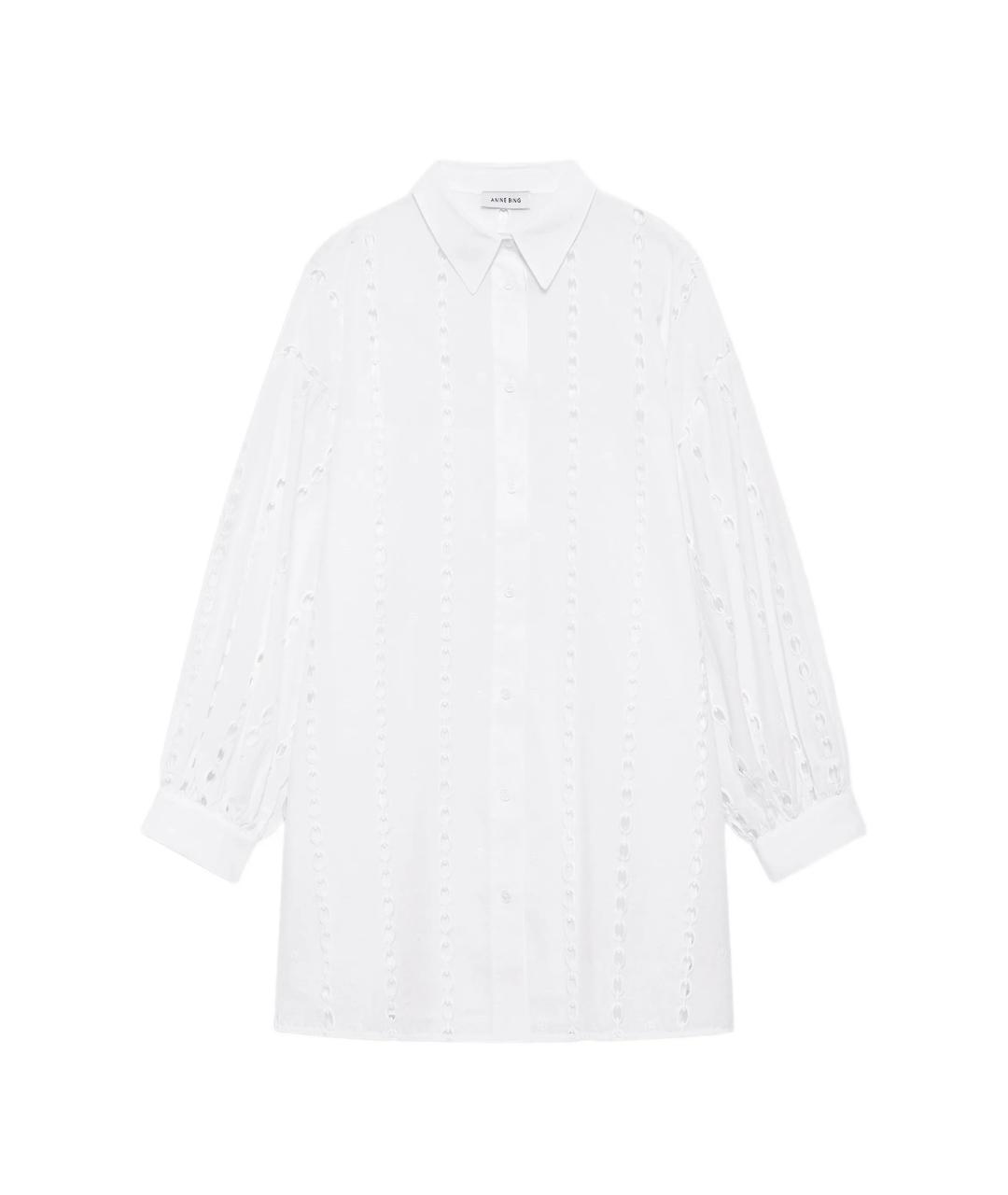 ANINE BING Белое хлопковое повседневное платье, фото 1