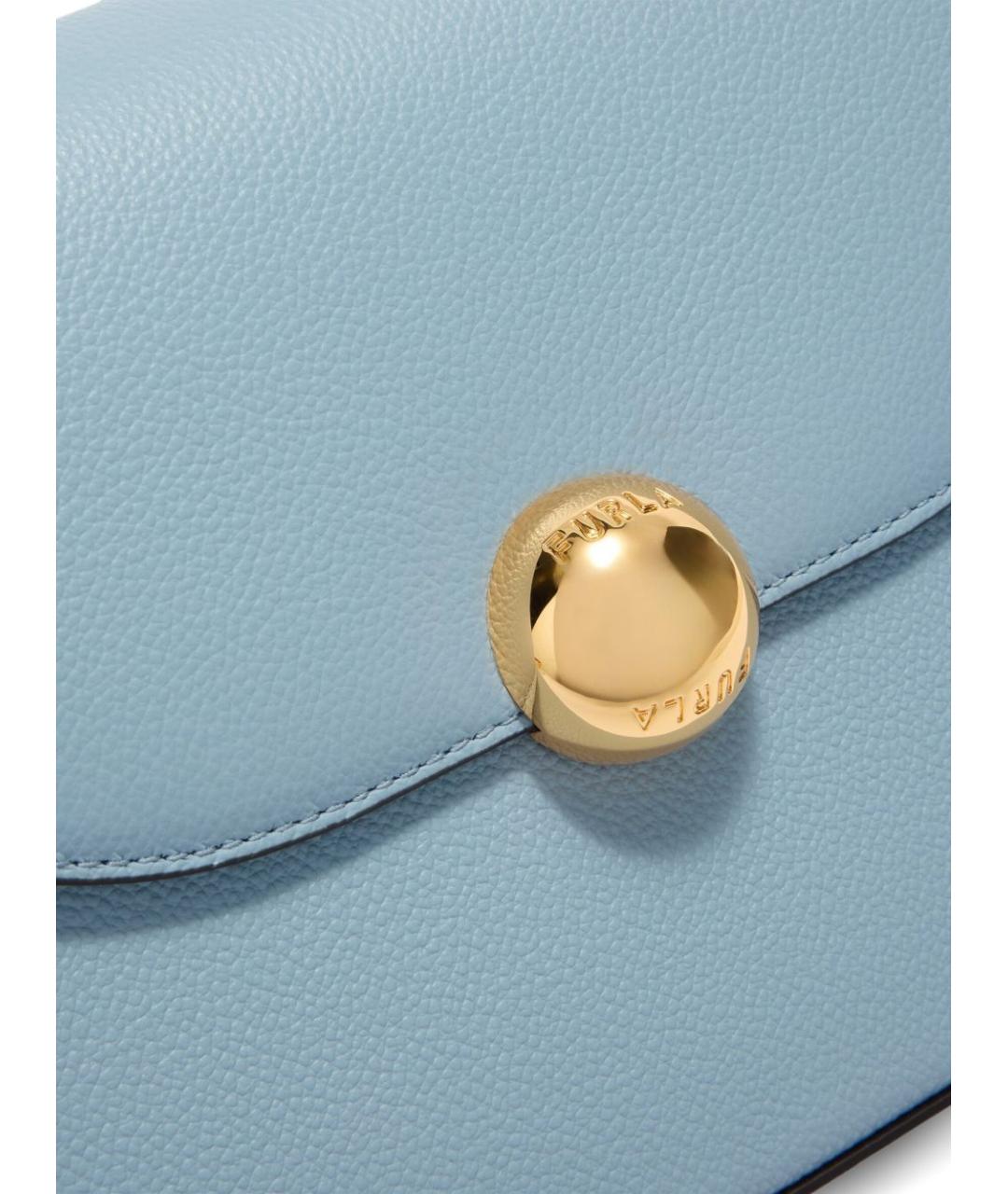 FURLA Голубая кожаная сумка через плечо, фото 5
