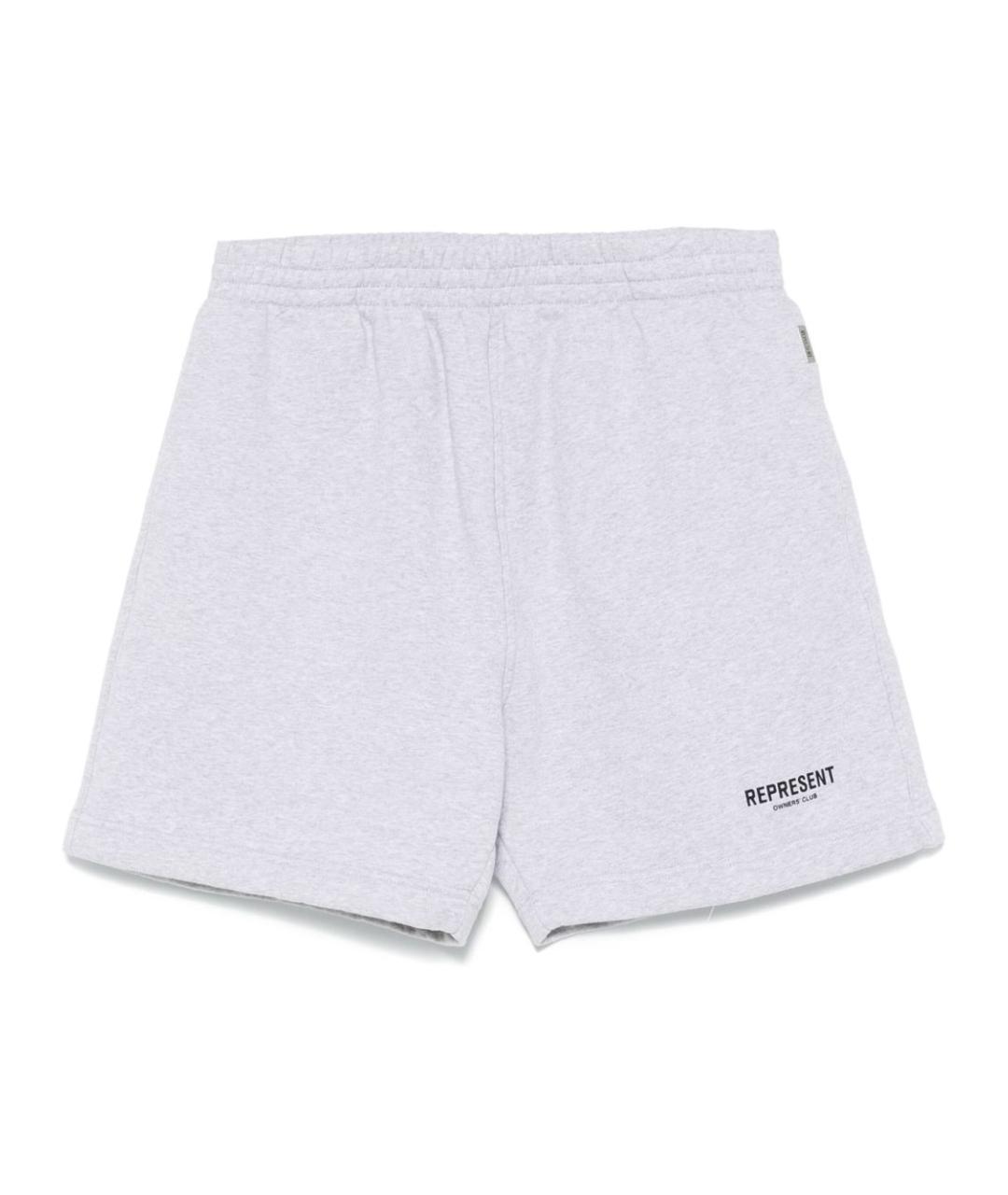 REPRESENT Серые хлопковые шорты, фото 1