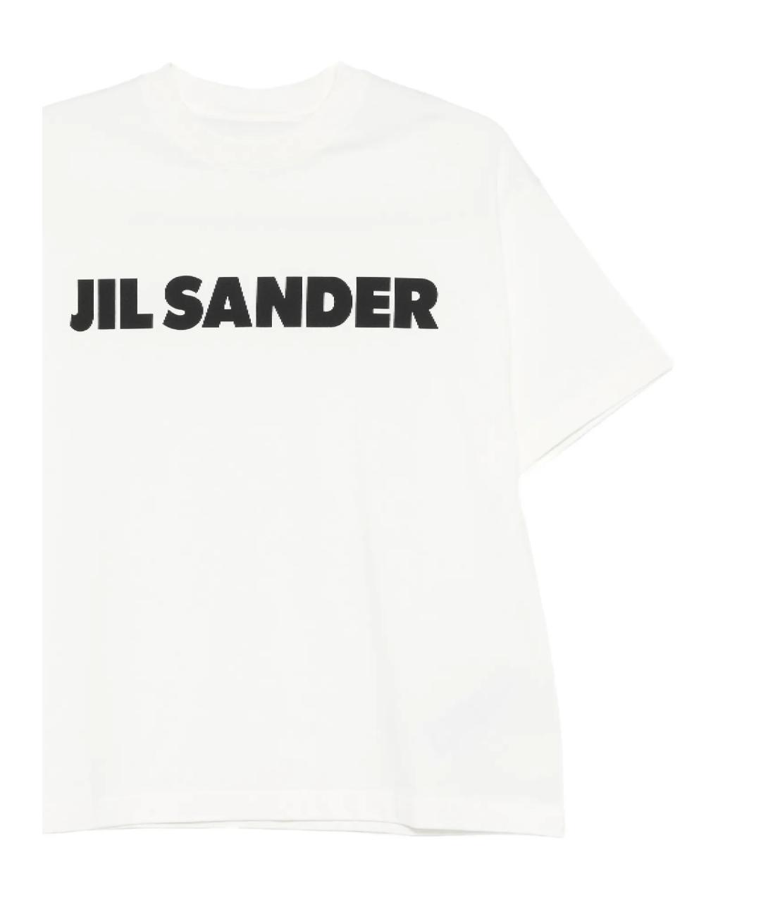 JIL SANDER Белая хлопковая футболка, фото 2
