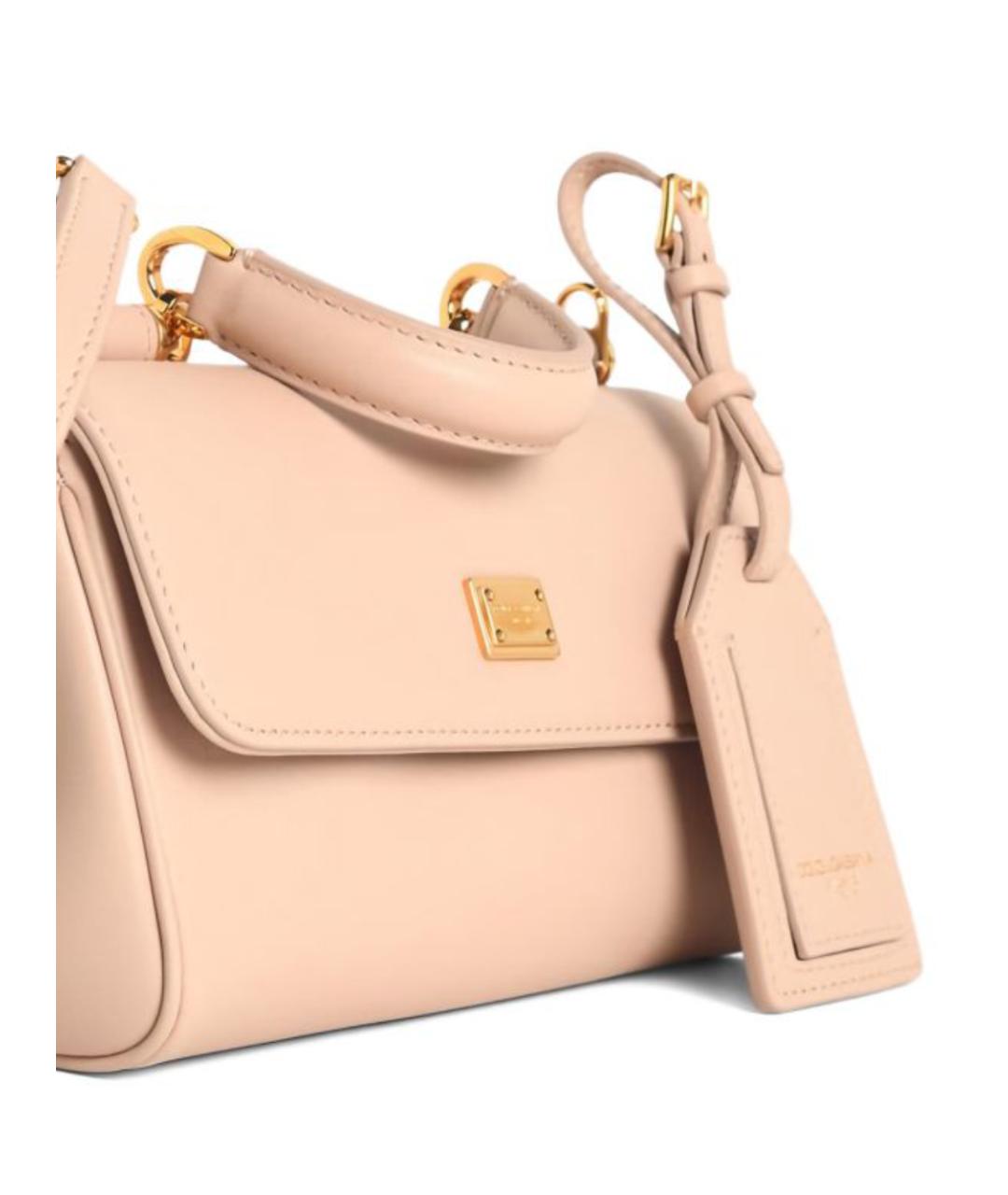 DOLCE&GABBANA Бежевая кожаная сумка тоут, фото 4