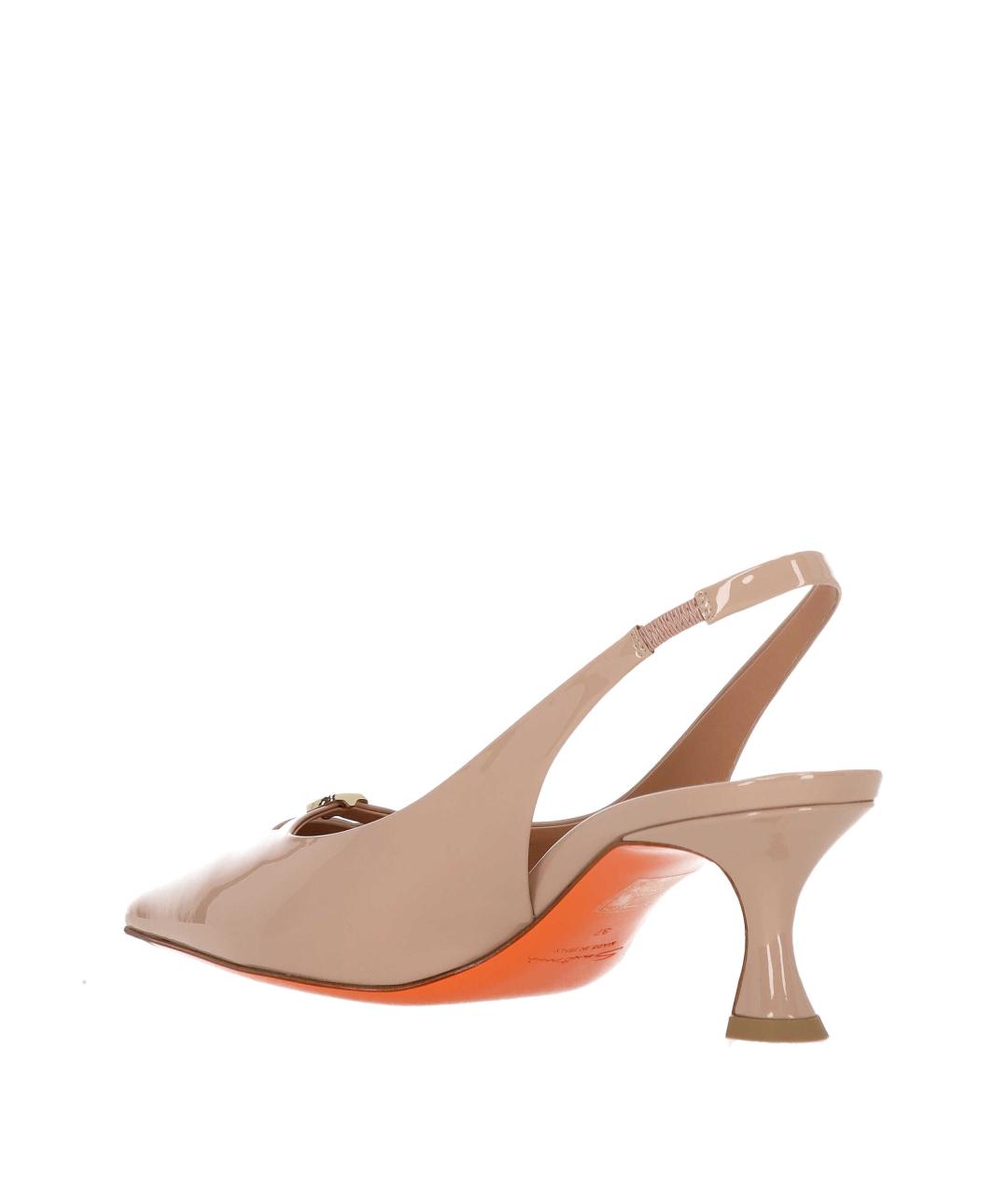 SANTONI Бежевые кожаные туфли, фото 3