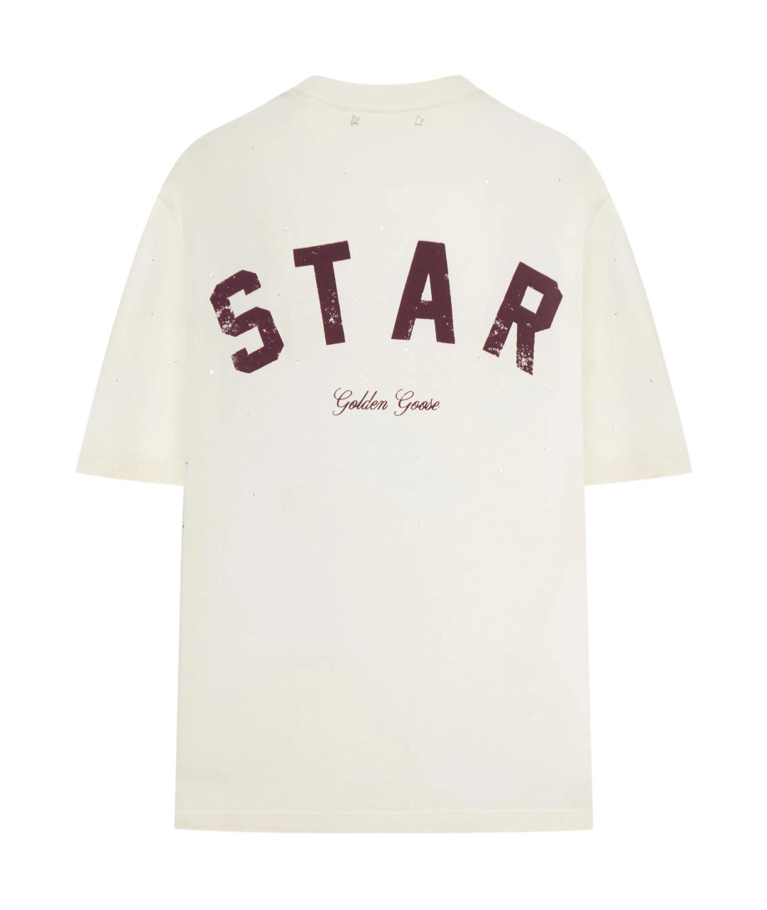 GOLDEN GOOSE DELUXE BRAND Белая хлопковая футболка, фото 3