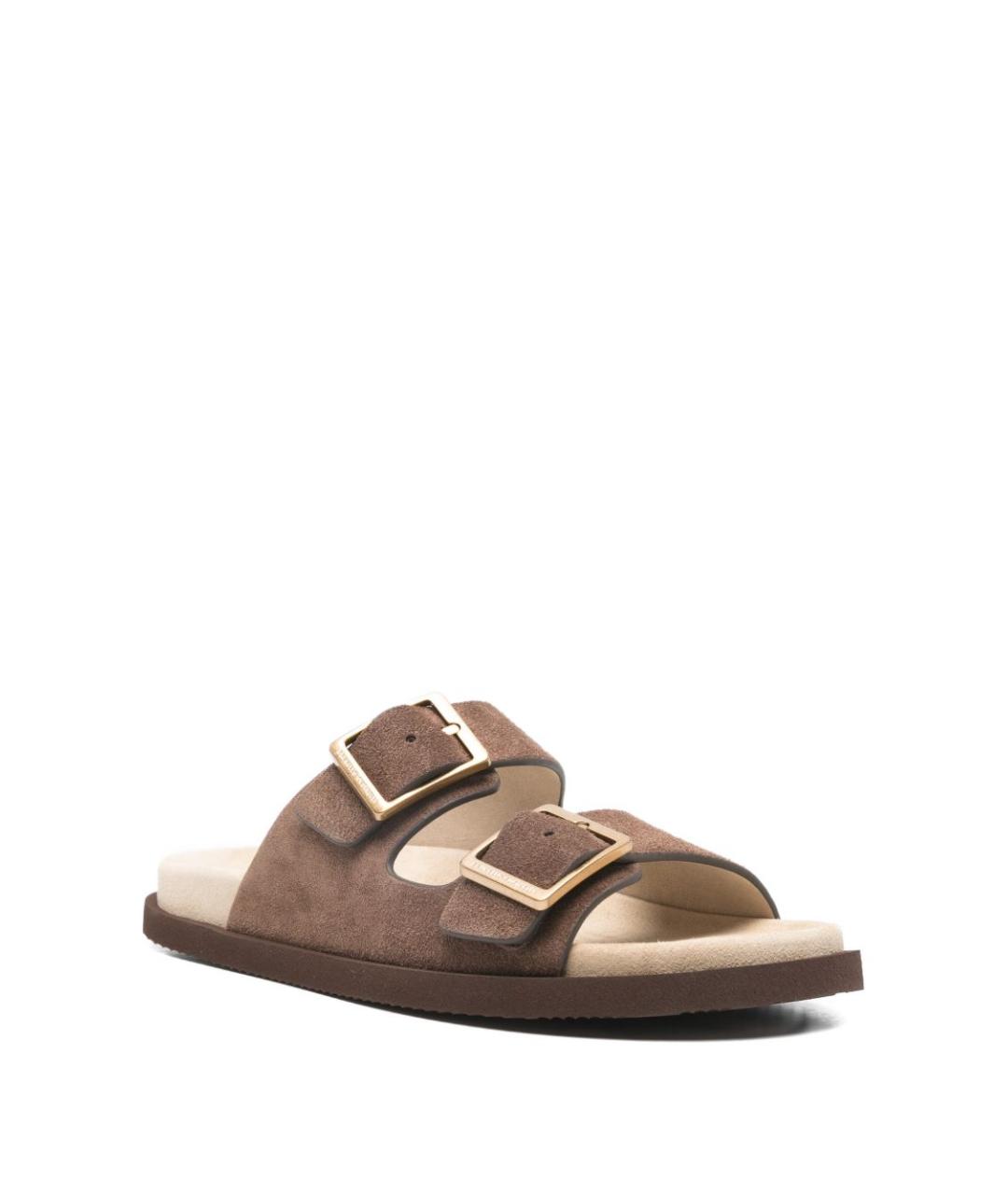 BRUNELLO CUCINELLI Коричневые кожаные сандалии, фото 2