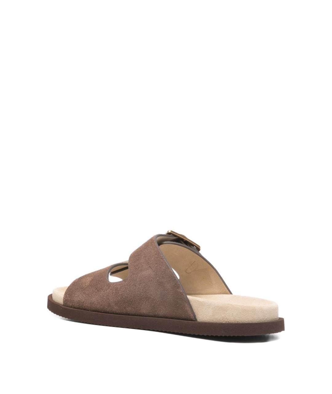 BRUNELLO CUCINELLI Коричневые кожаные сандалии, фото 3