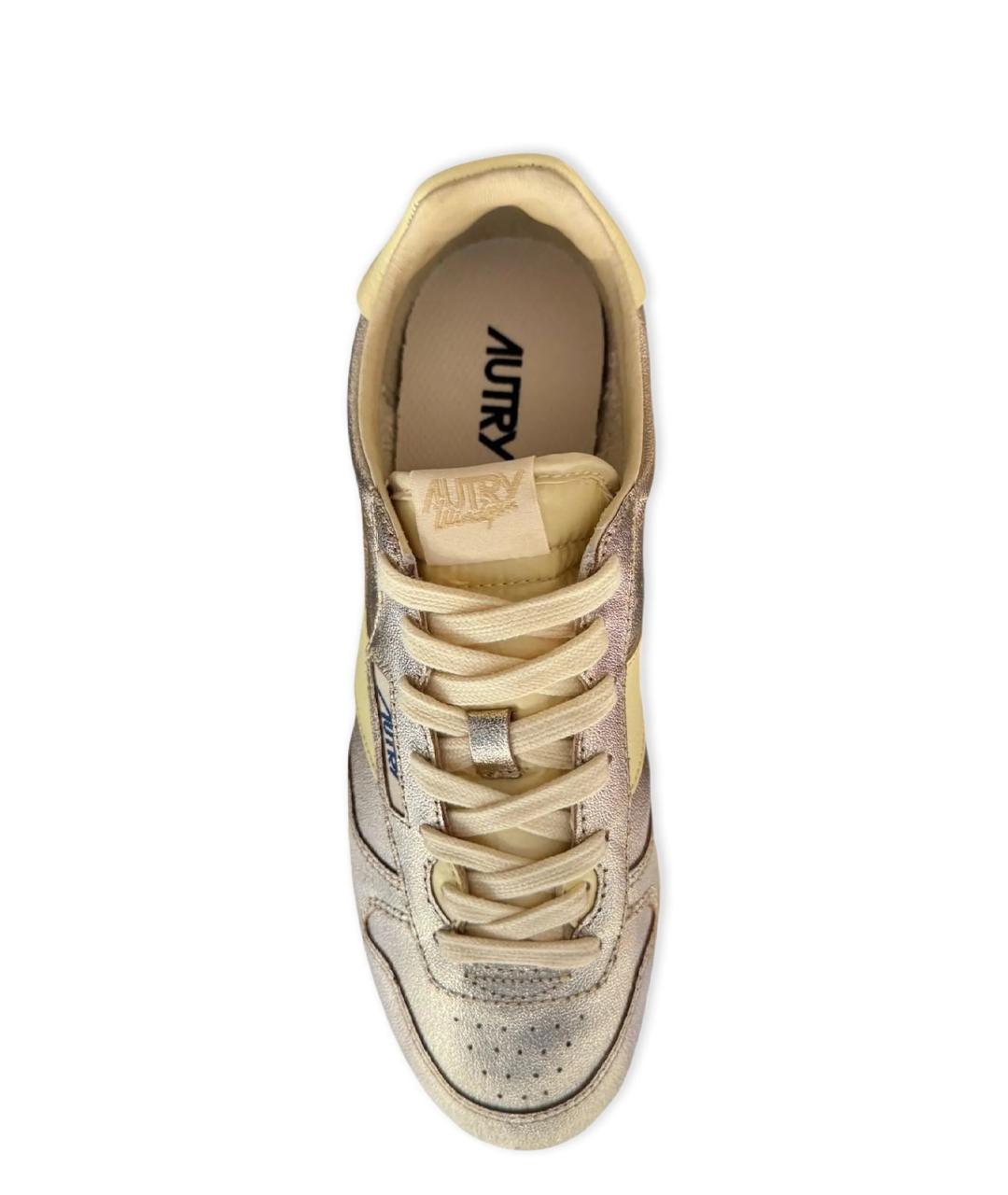 AUTRY Золотые кожаные кроссовки, фото 3