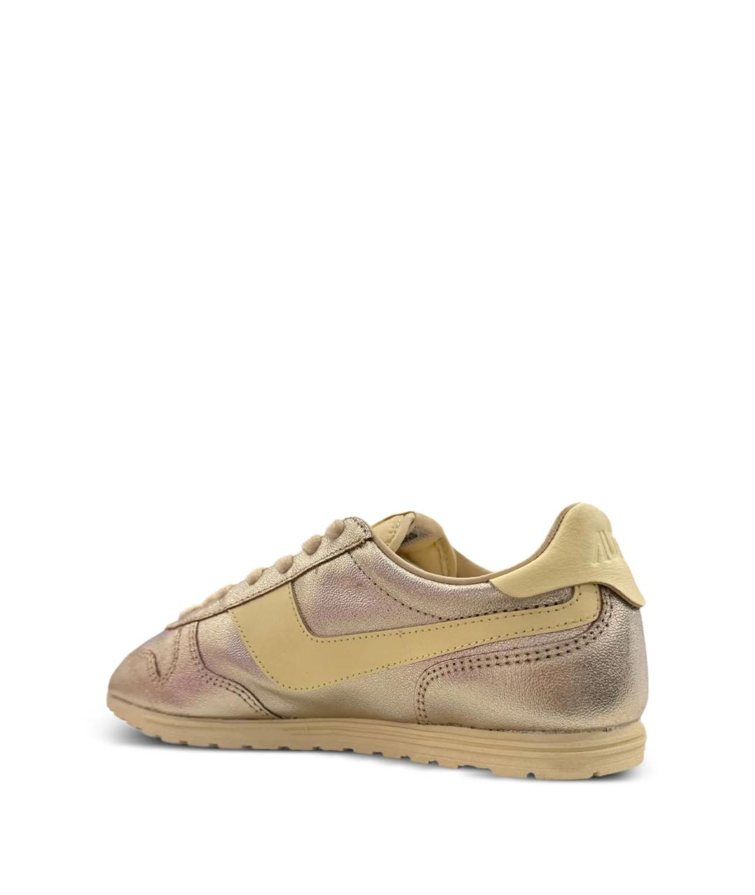 AUTRY Золотые кожаные кроссовки, фото 2