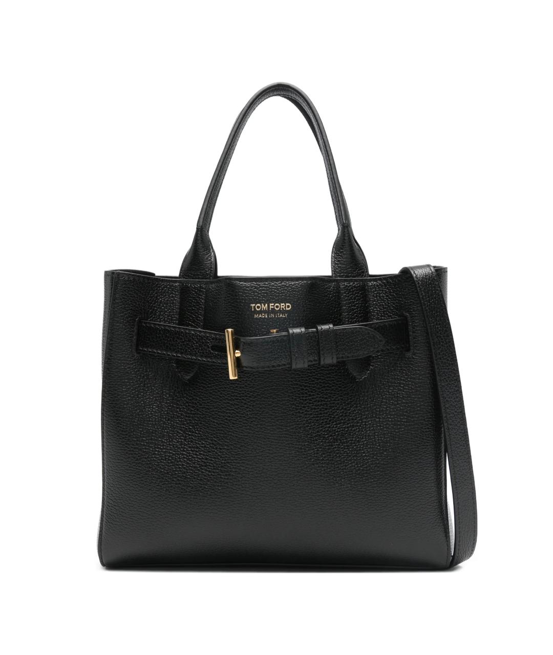 TOM FORD Черная кожаная сумка тоут, фото 1