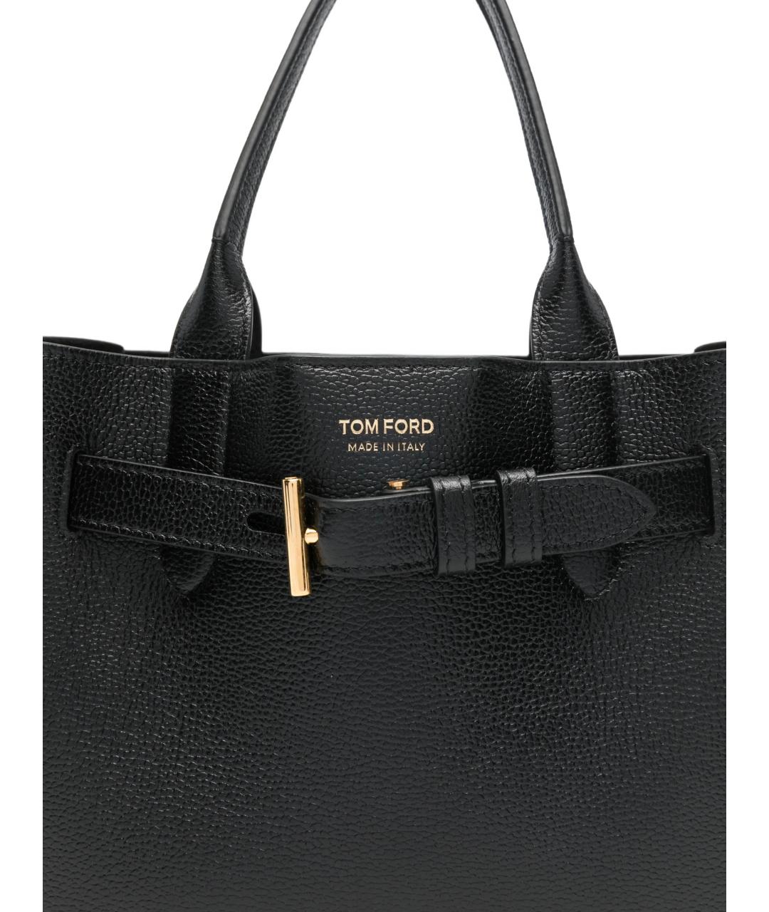 TOM FORD Черная кожаная сумка тоут, фото 3