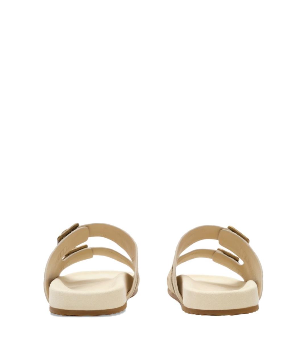 BURBERRY Бежевые замшевые шлепанцы, фото 3