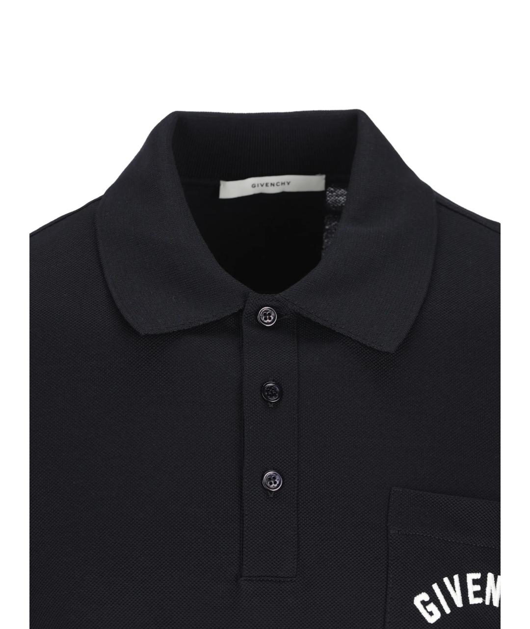 GIVENCHY Темно-синее хлопковое поло с коротким рукавом, фото 2
