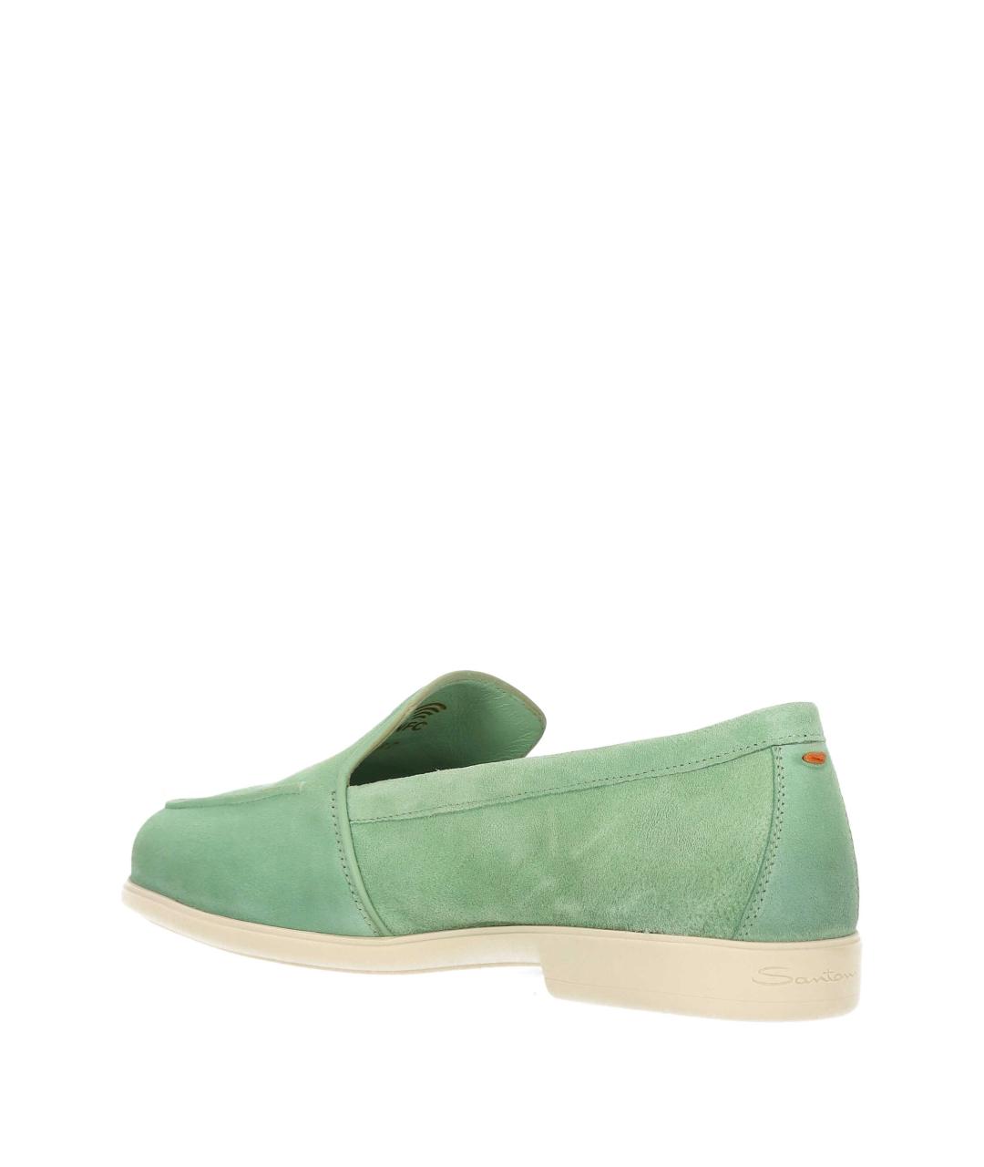 SANTONI Зеленые замшевые лоферы, фото 3
