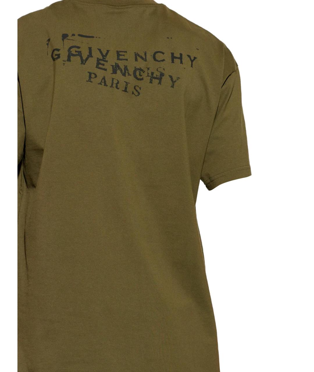 GIVENCHY Хаки хлопковая футболка, фото 3