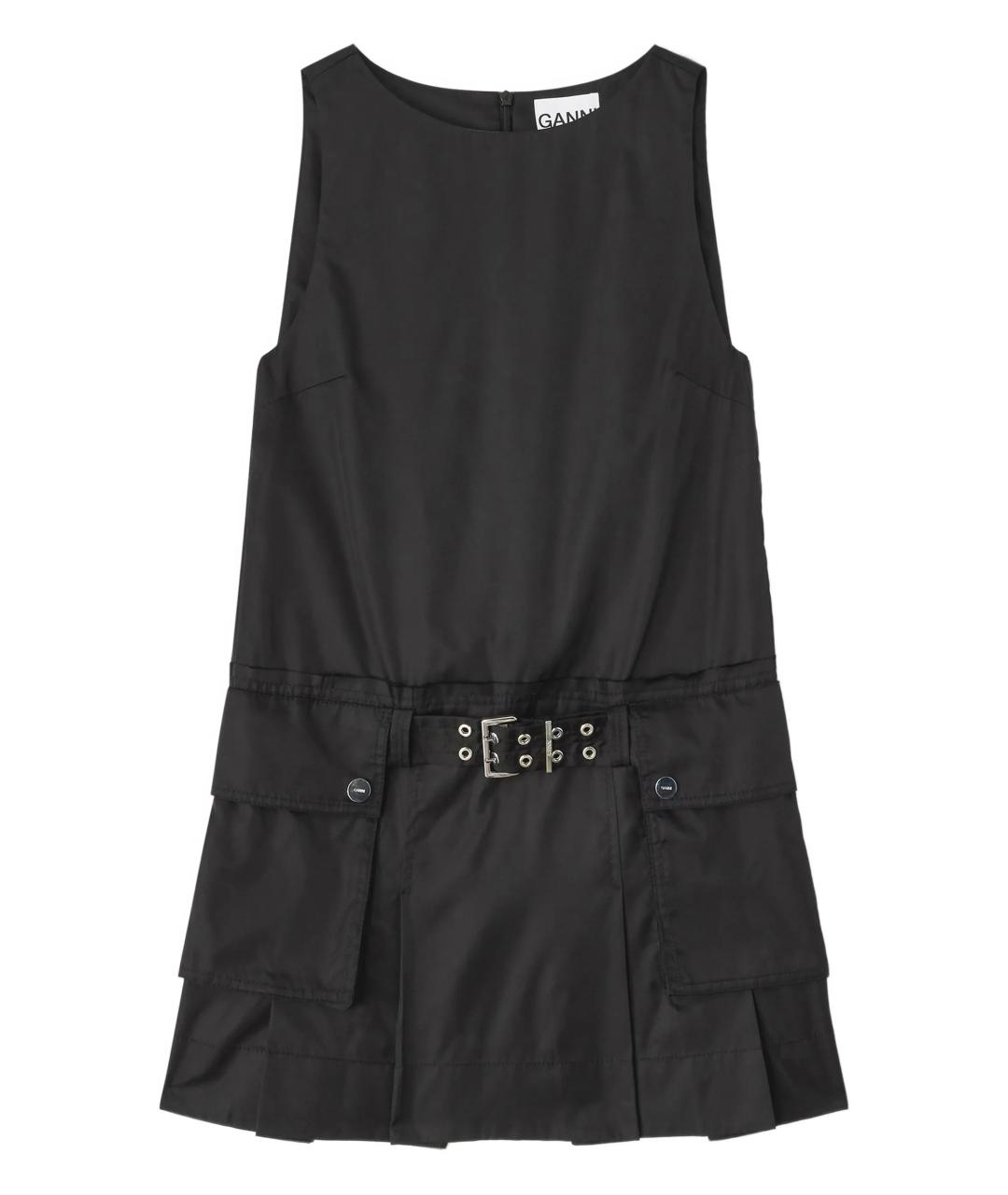 GANNI Черное полиамидовое повседневное платье, фото 1