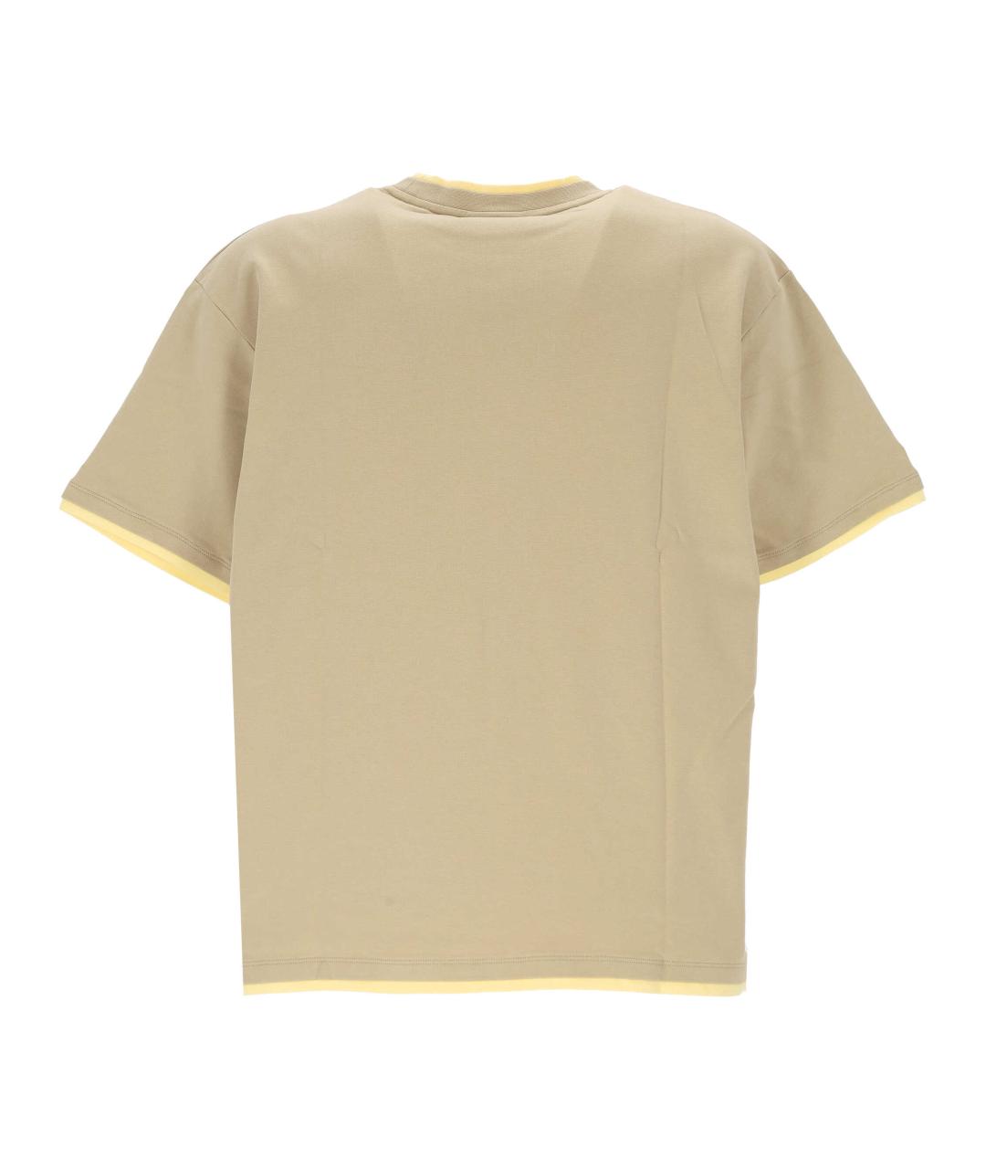 Drole de Monsieur Бежевая хлопковая футболка, фото 3