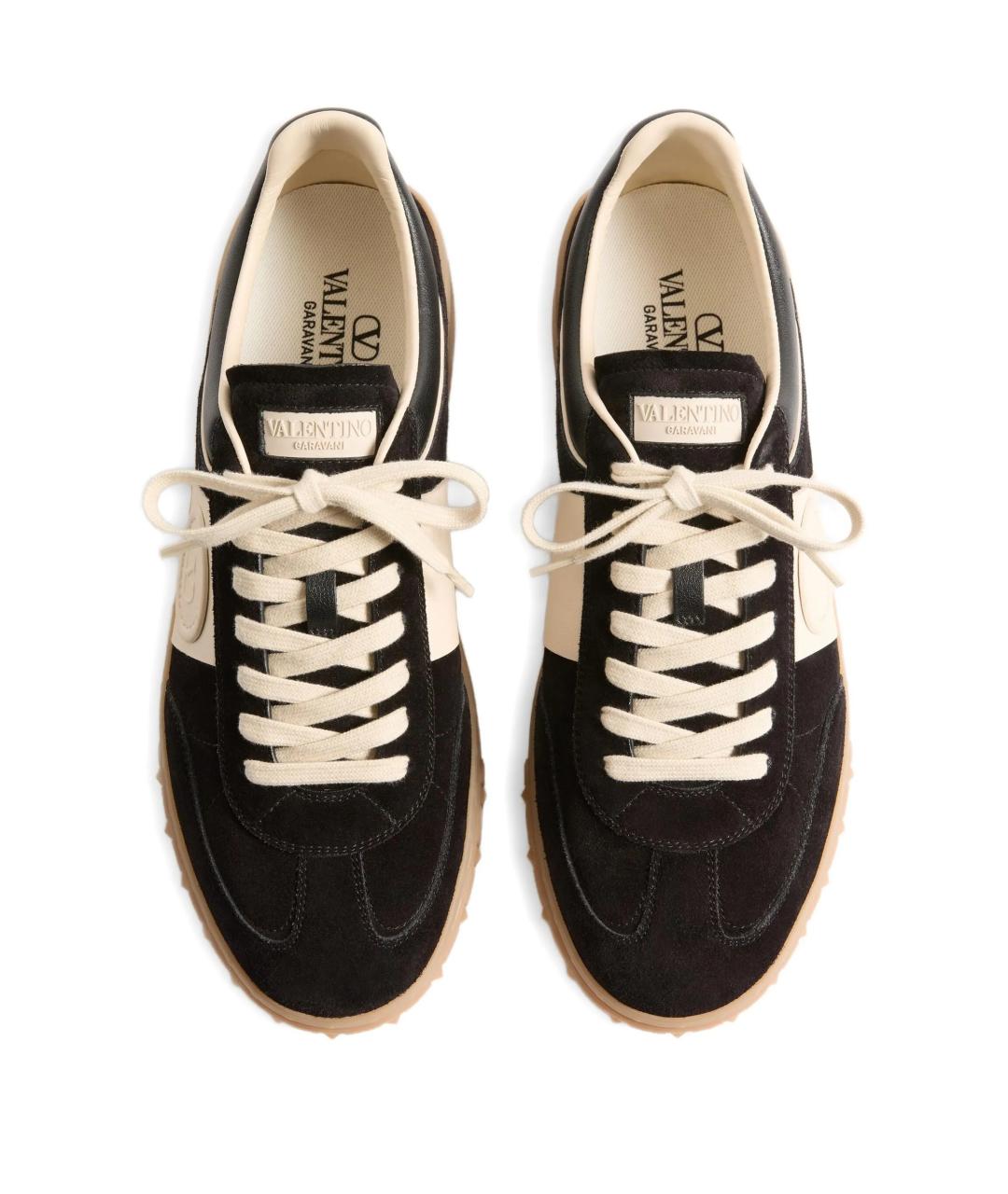 VALENTINO Черные замшевые низкие кроссовки / кеды, фото 3