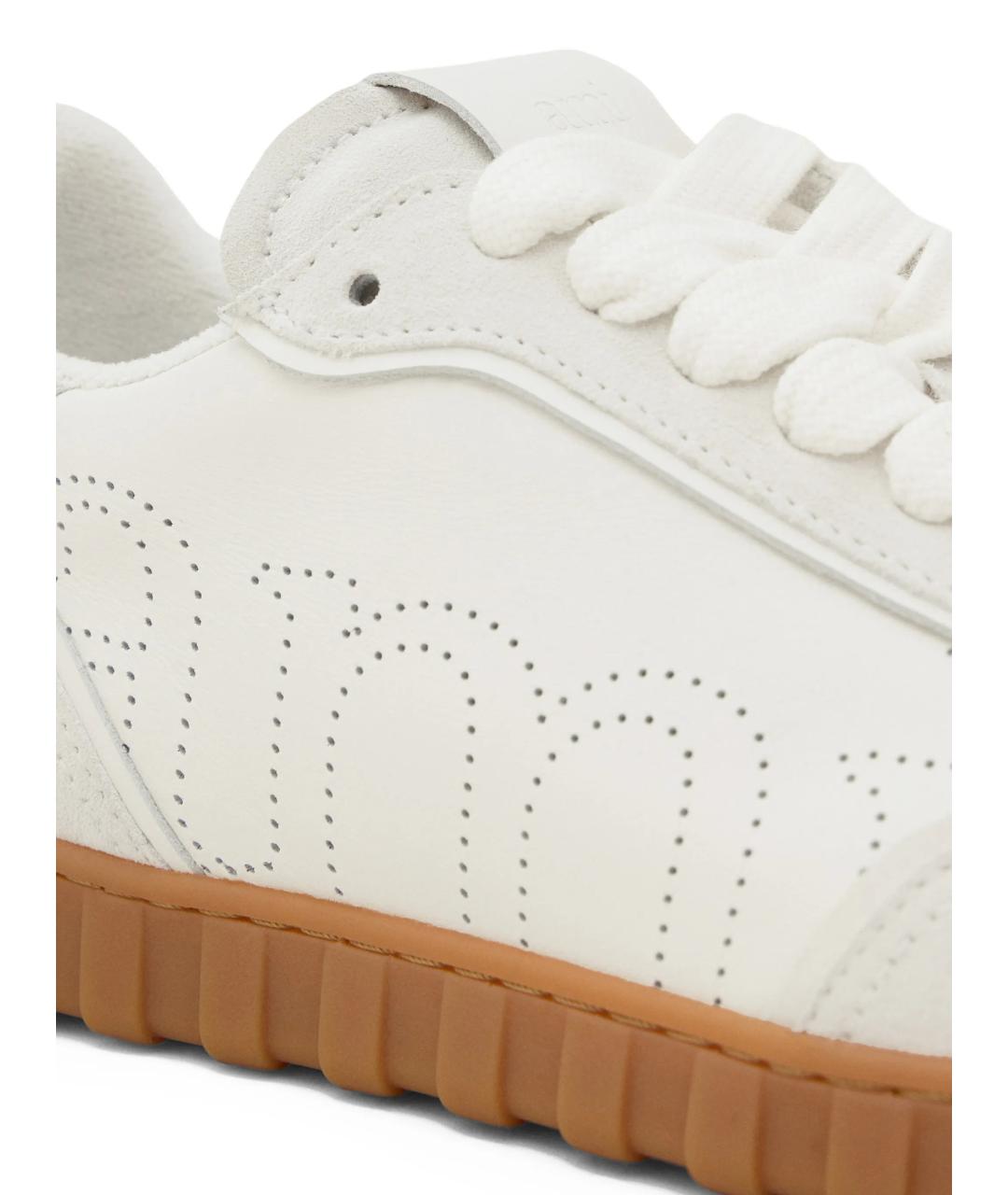 Ami Paris Белые кожаные низкие кроссовки / кеды, фото 4