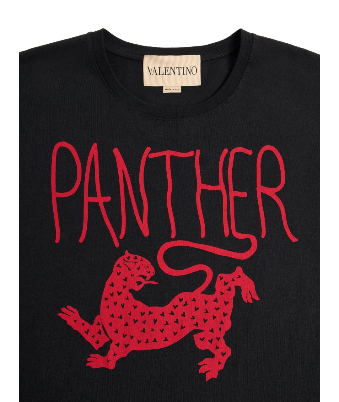 VALENTINO Черная хлопковая футболка, фото 2