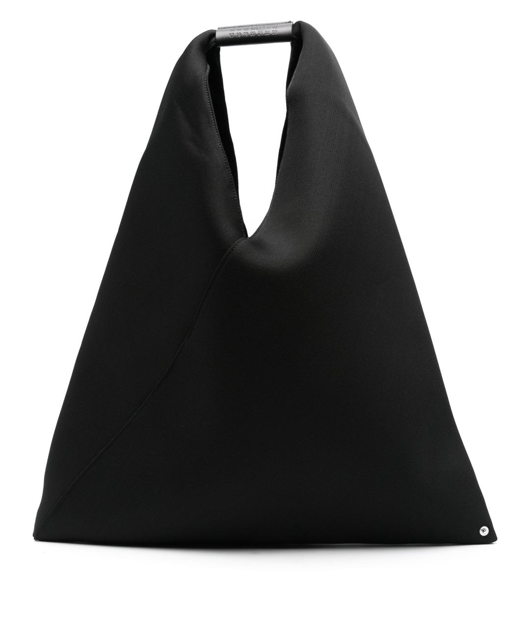 MM6 MAISON MARGIELA Черная тканевая сумка с короткими ручками, фото 1