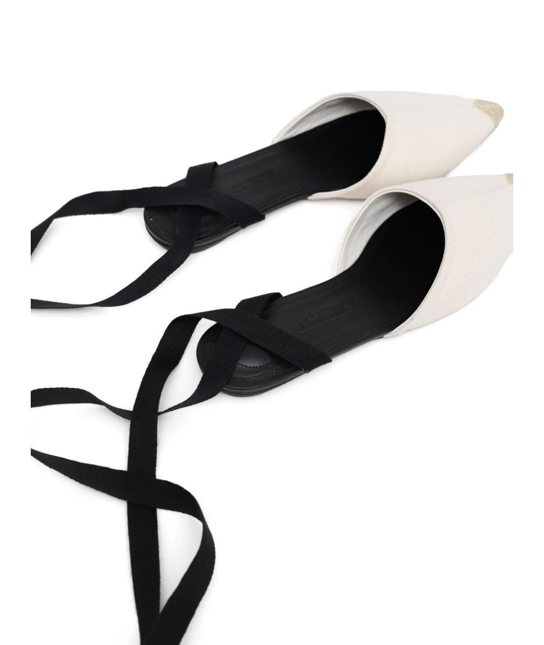 JACQUEMUS Бежевые текстильные балетки, фото 3