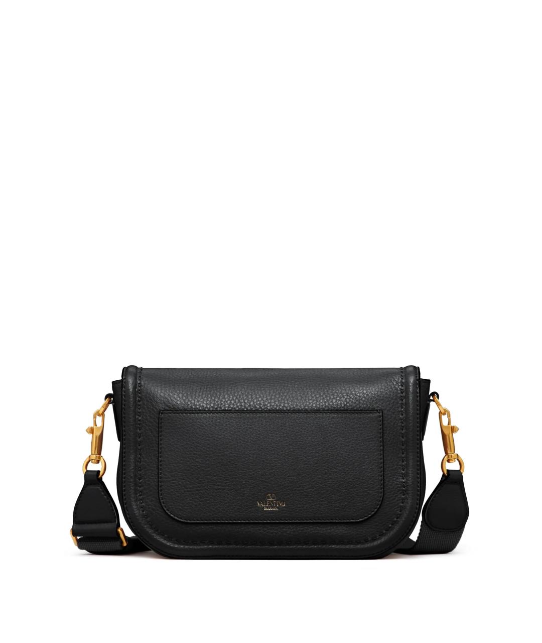 VALENTINO Черная кожаная сумка через плечо, фото 3