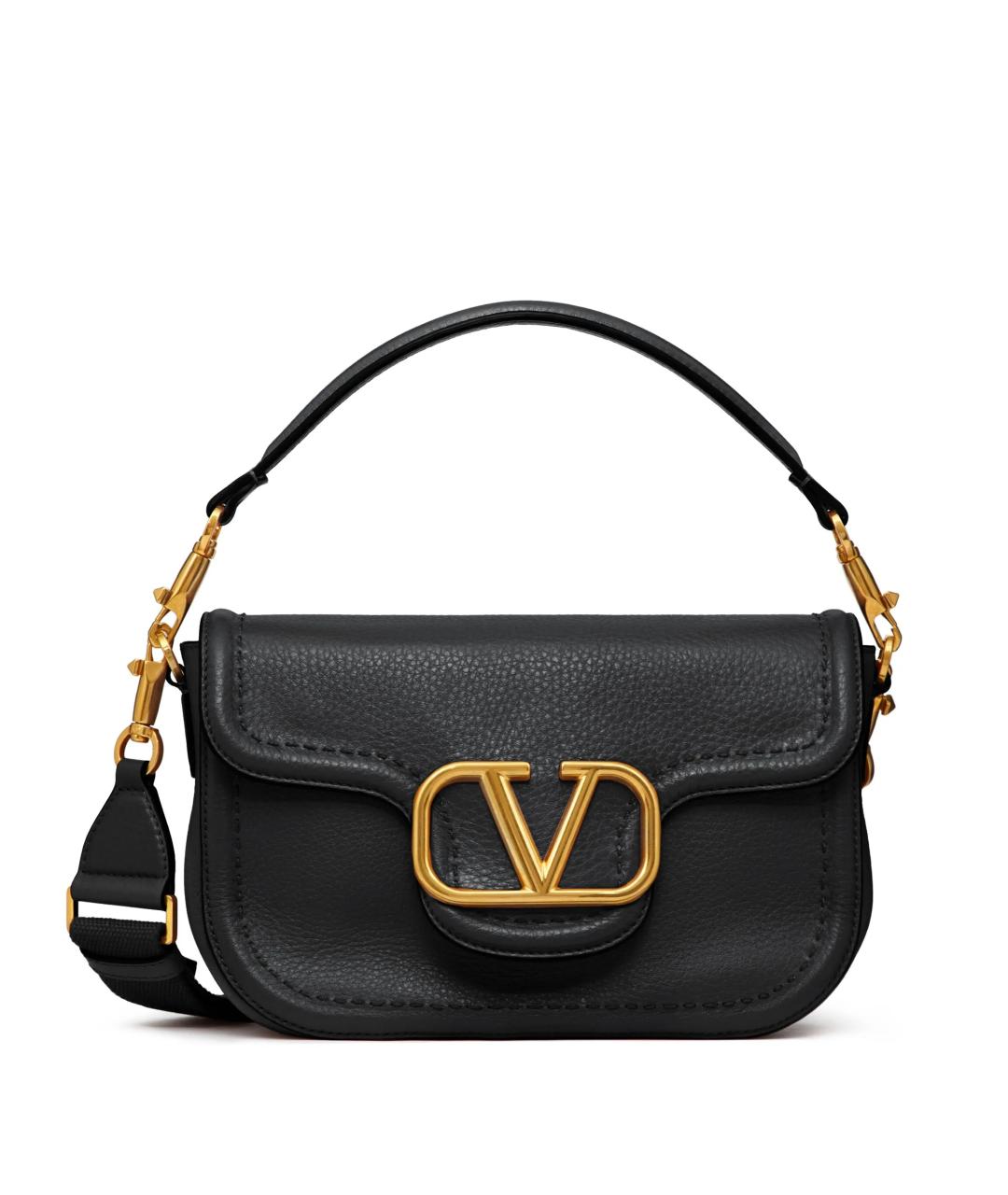 VALENTINO Черная кожаная сумка через плечо, фото 1